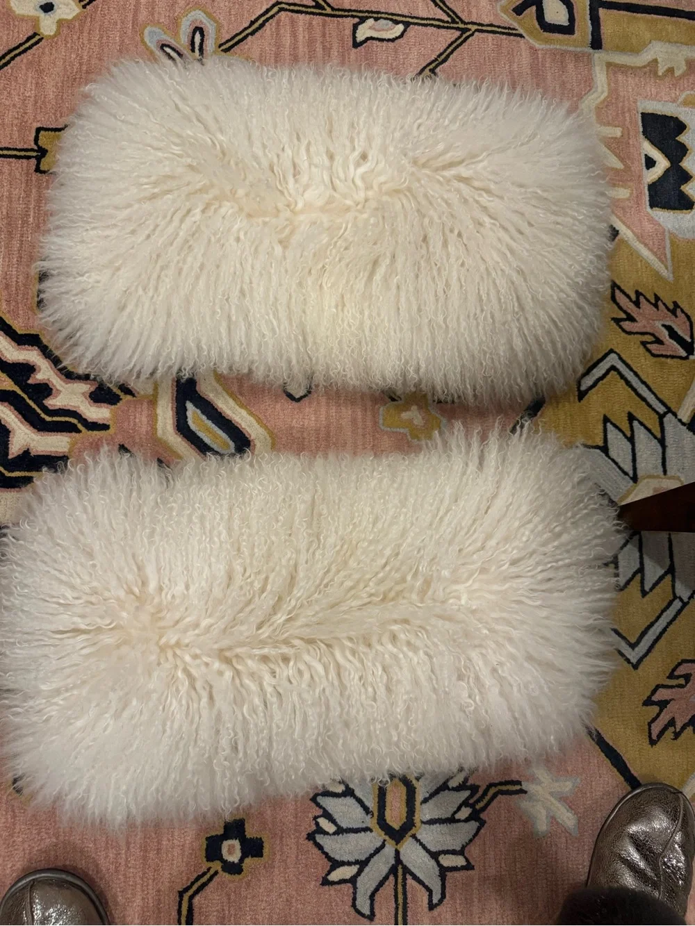 1/ Mongolian Lamb Pillow   24” x13”